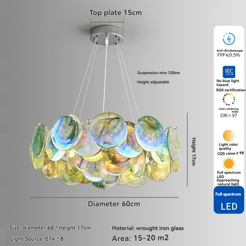 Afralia™ Pink Murano Crystal Chandelier - French Vintage Pendant Light for Home Decor