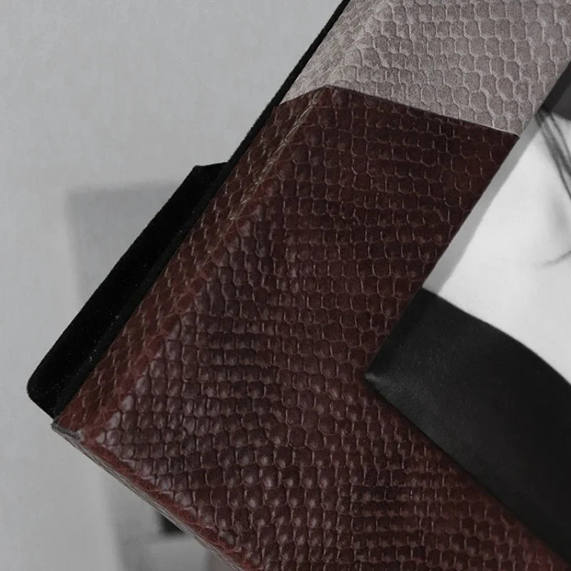 Afralia™ Leather Splice Desktop Photo Frame - Home Decor & Display Accessory