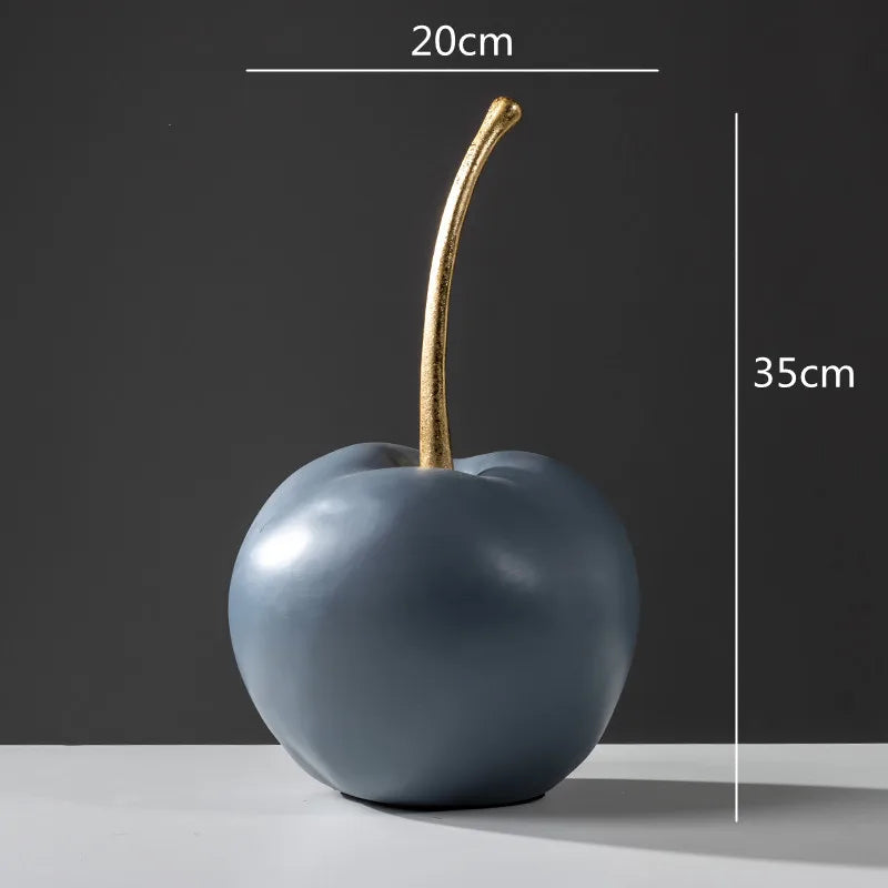 Afralia™ Blue Resin Apple Ornaments - Lucky Fruit Sculpture for Home Decoration