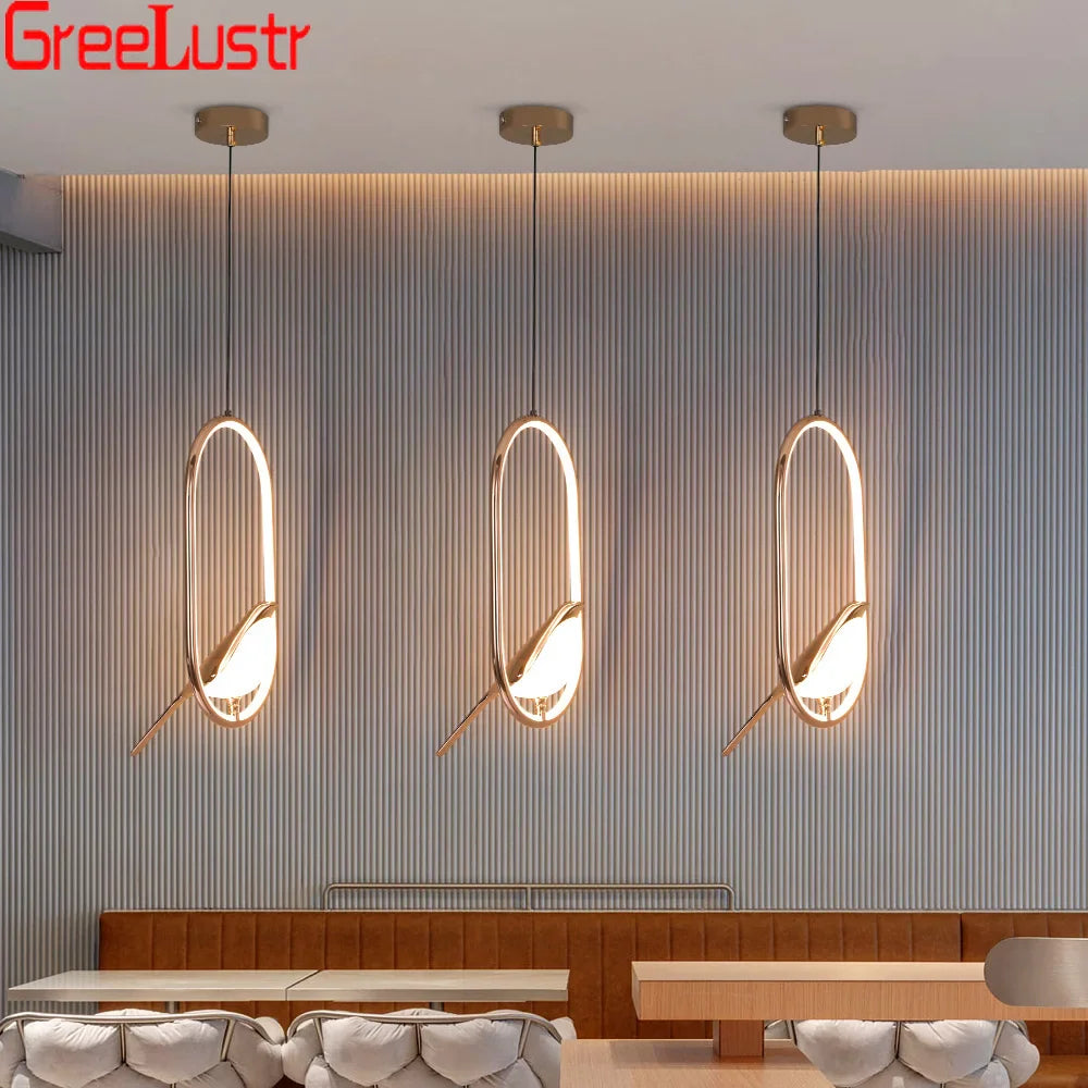 Afralia™ Modern Art Bird LED Pendant Lamp for Entryway Bedroom