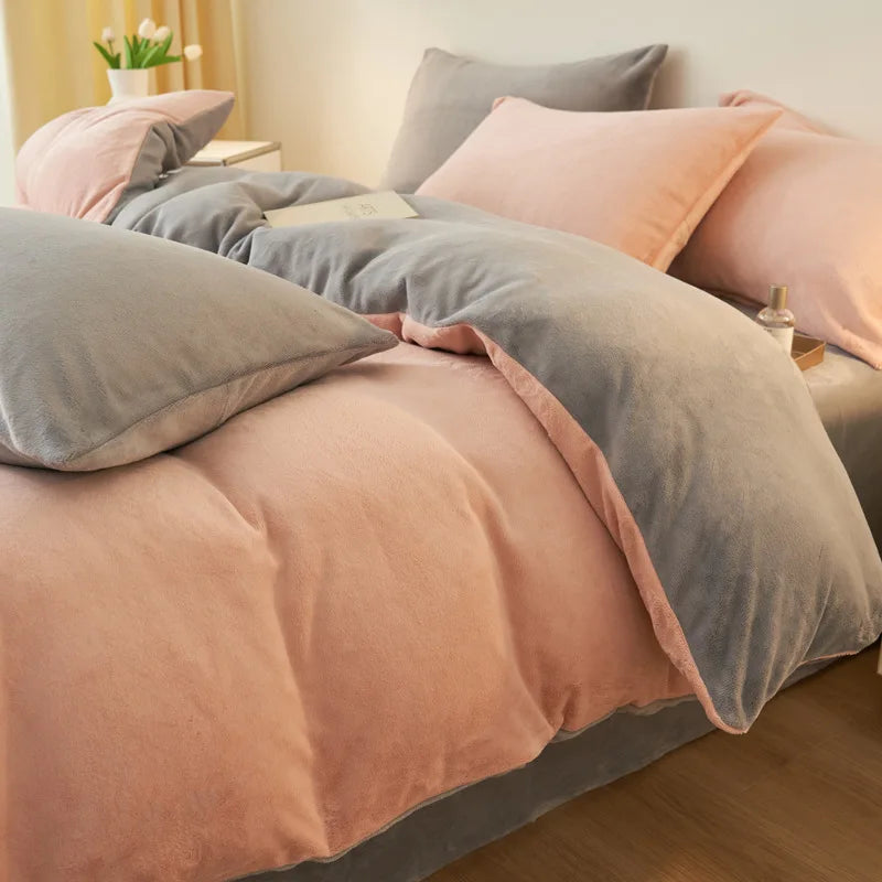 Afralia™ Milk Velvet Plush Comforter Cover for Autumn & Winter