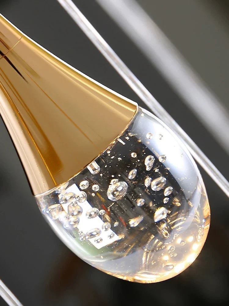 Afralia™ Modern Crystal Chandelier Golden Loft Hanging Light for Stylish Home Décor