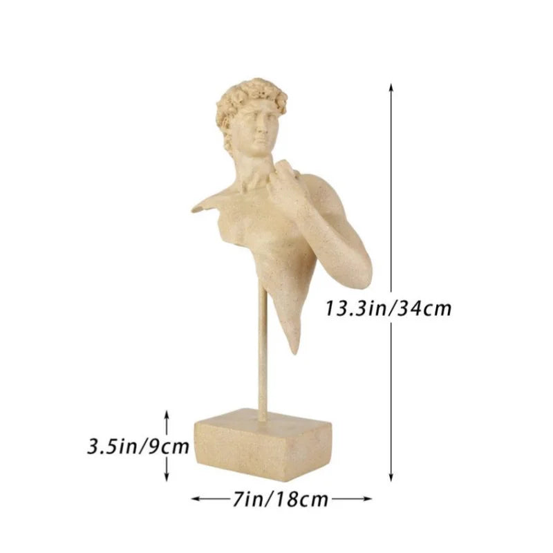 Afralia™ David Bust Resin Sculpture | Abstract Nude Man Figurine for Room Decor