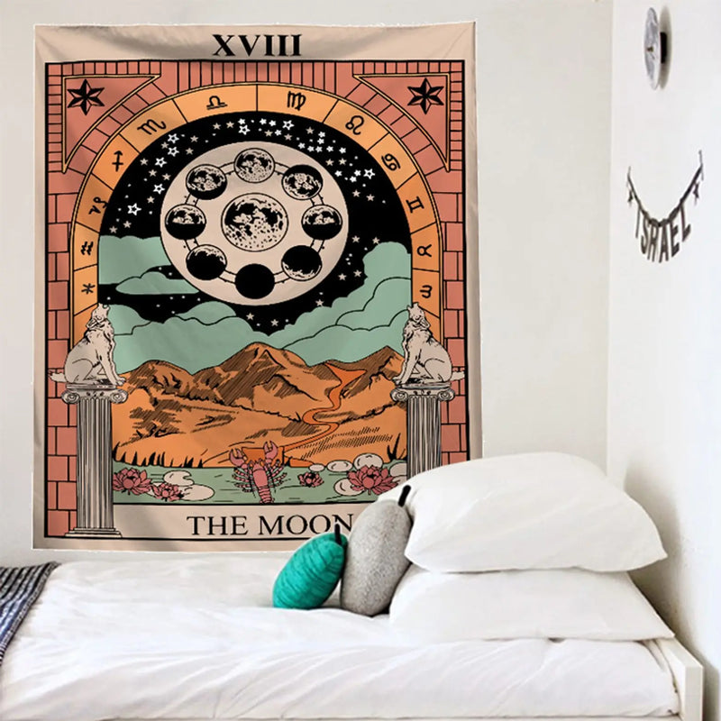 Afralia™ Tapestry Color Tarot Series Wall Hanging Cloth for Living Room and Bedroom Decor