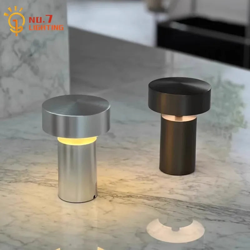 Afralia™ Mushroom Table Lamp Touch Switch USB Charging Wireless Modern Desk Light