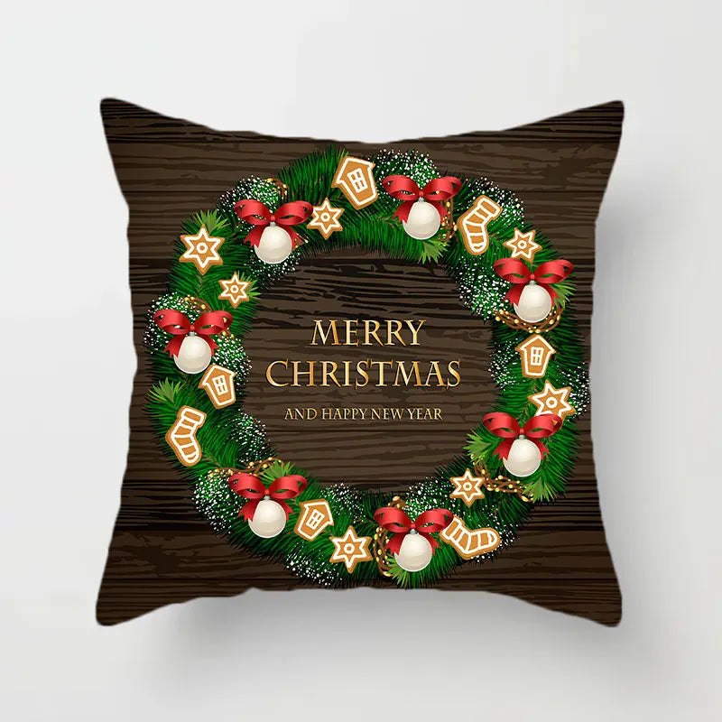 Velvet Christmas Decor Pillowcase 45x45 for Living Room Sofa by Afralia™