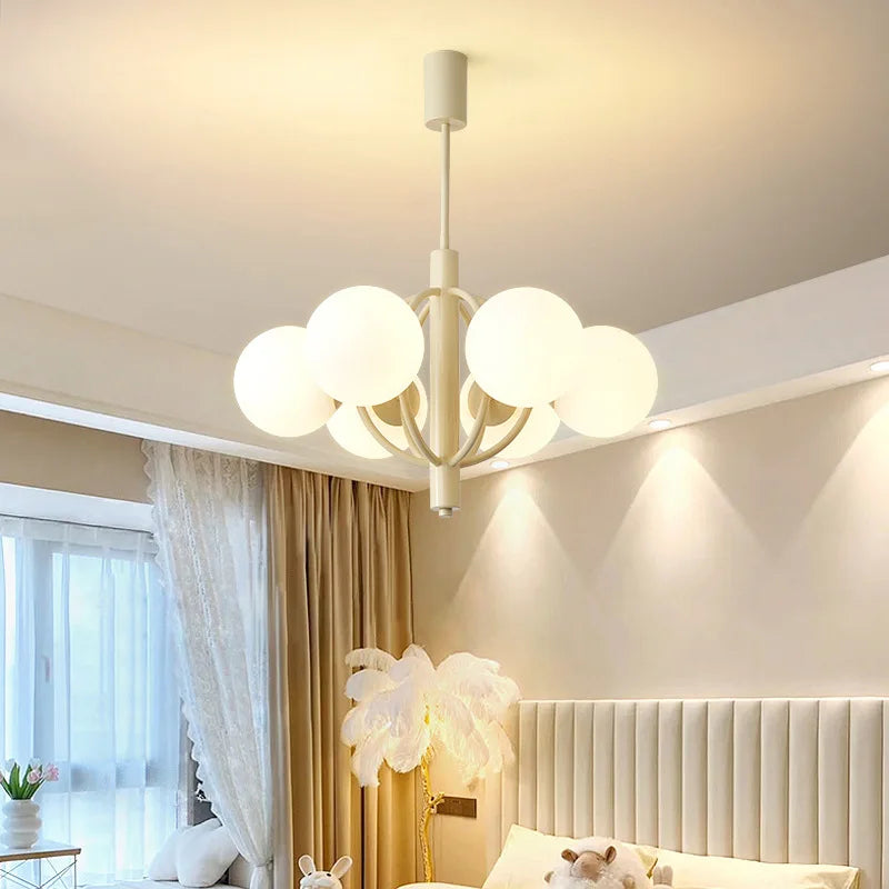 Afralia™ Transparent Glass Chandelier for Home Dining Room Ceiling Decoration