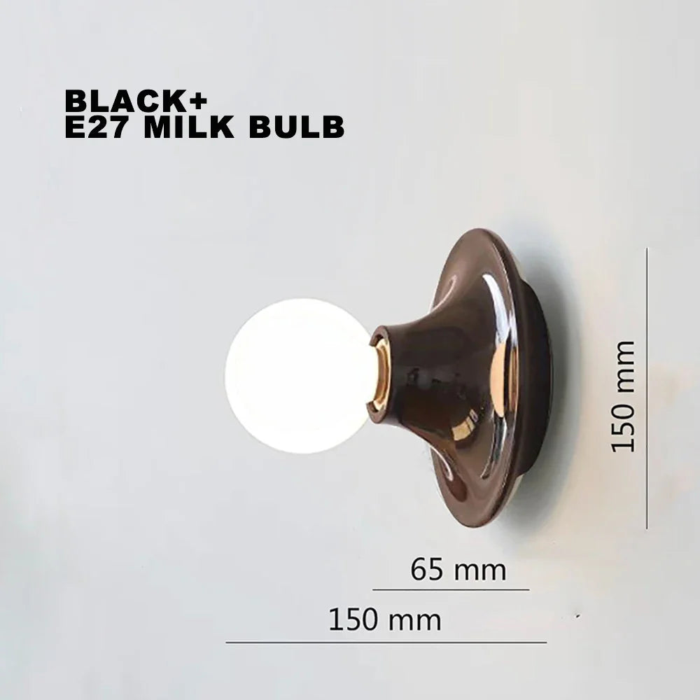 Afralia™ LED Macaron Wall Lamp: Retro Colorful Bedroom Light, E27 Living Room Lighting