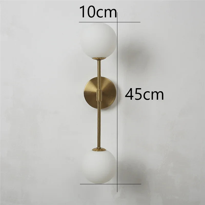 Afralia™ Golden Glass LED Wall Lamp for Bedroom, Living Room - Nordic Design