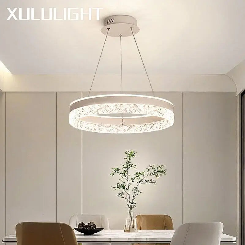 Afralia™ Modern LED Round Ceiling Chandelier for Living Room and Restaurant