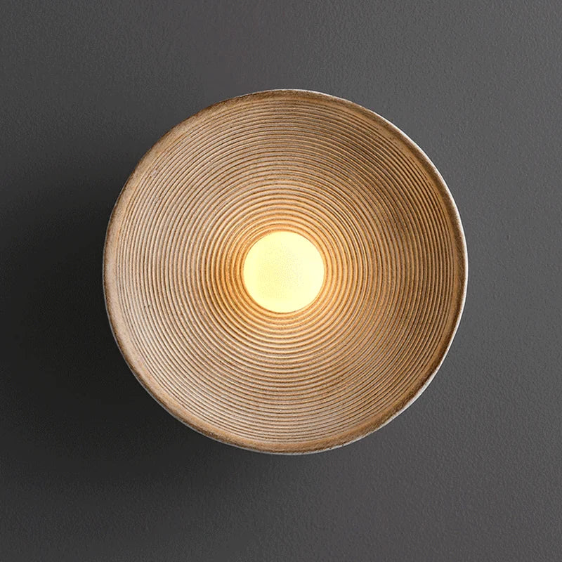 Afralia™ Japanese Style Wall Circle Lamp for Bedroom Living Room Lighting