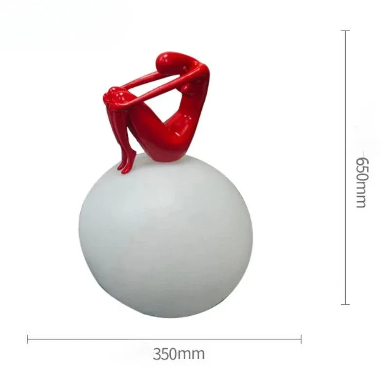 Afralia™ Ball Holding Character Resins Lamp for Living Room Bedroom
