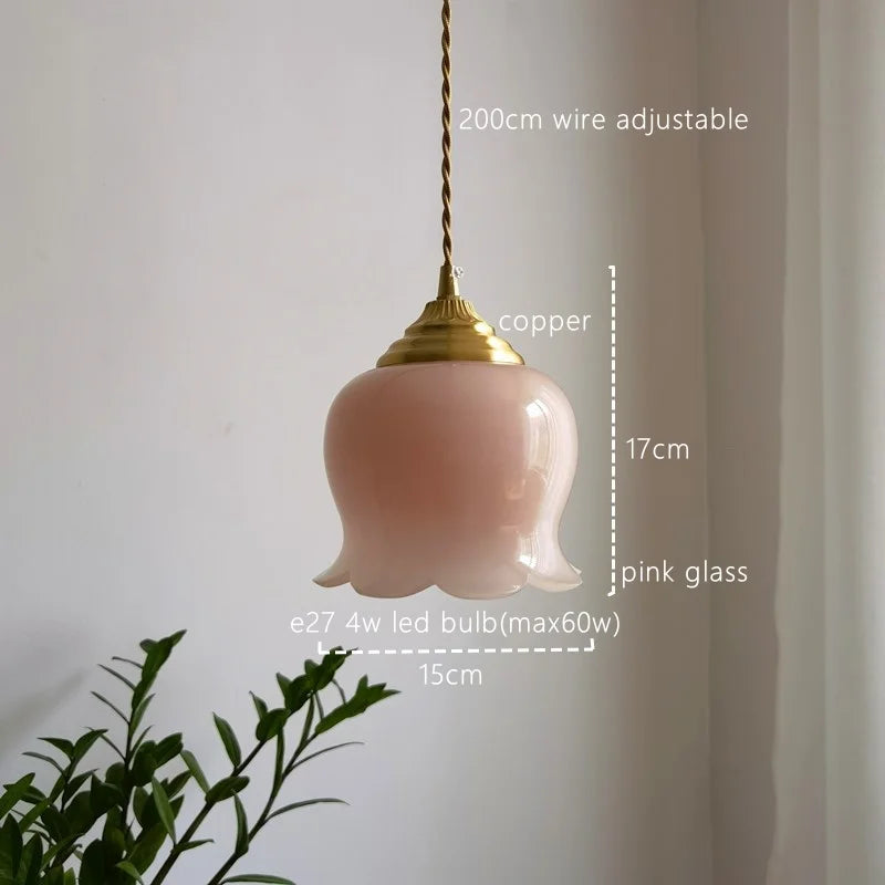 Afralia™ Glass Copper Led Pendant Light: Nordic Modern Loft Decor for Bedroom, Kitchen, Bar