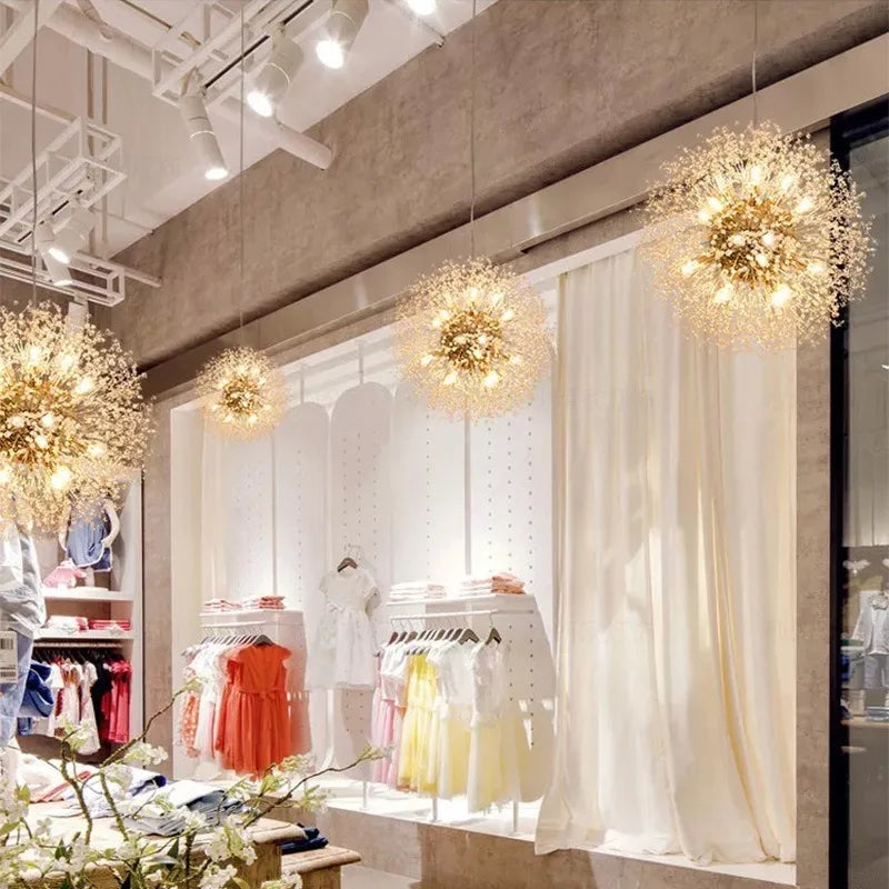 Afralia™ Crystal Dandelion Pendant Lights for Chic Home Decor