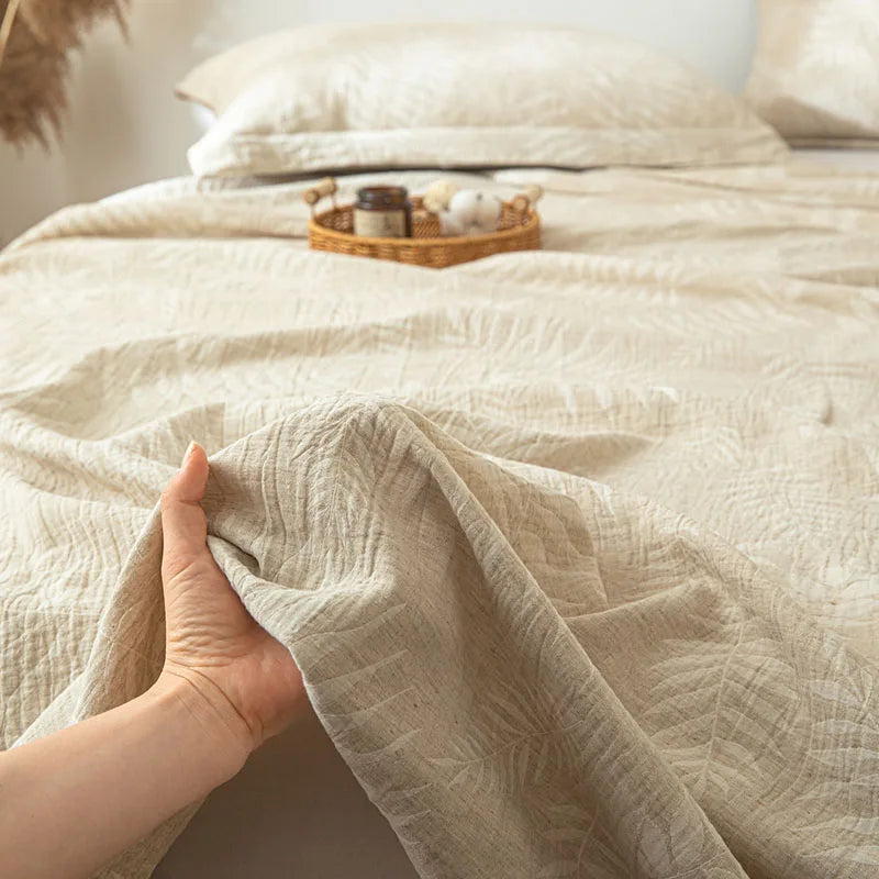 Afralia™ Cotton & Linen Bed Sheet Set: Luxury, Skin-Friendly, All Seasons, Queen & King Sizes