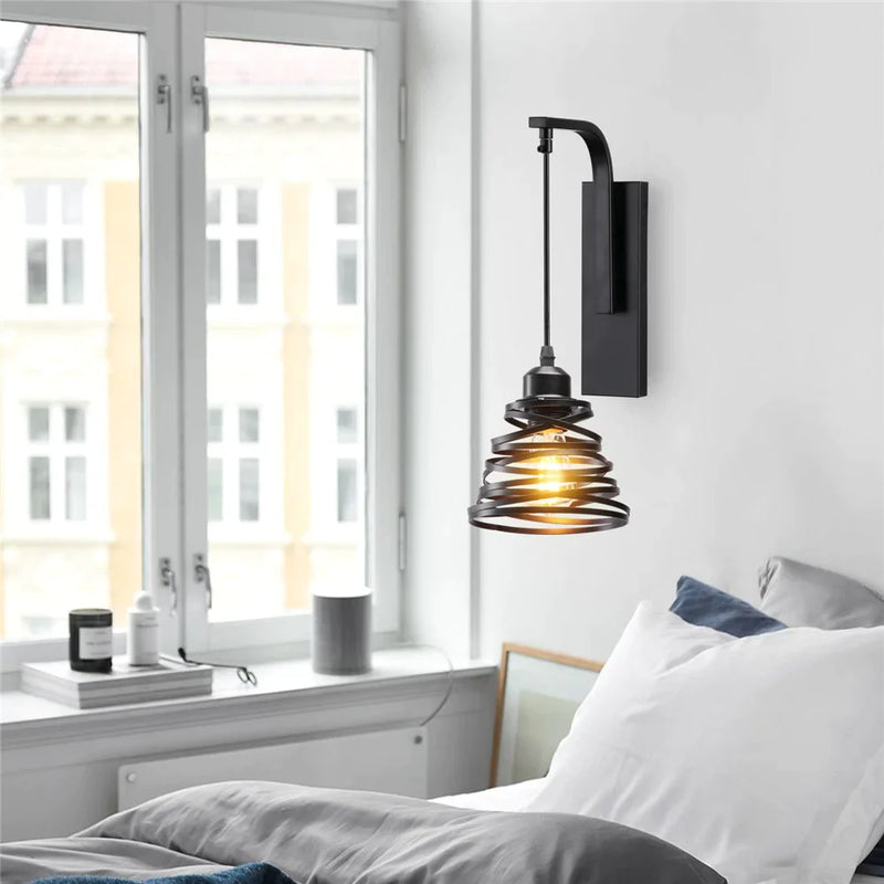 Afralia™ Modern Iron Wood Wall Lamp for Bedroom Living Room Lighting