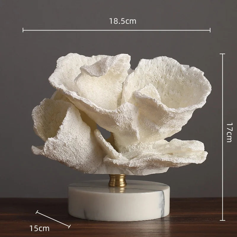 Afralia™ Resin Coral Flower Decor Figurines Home Decoration Handicrafts