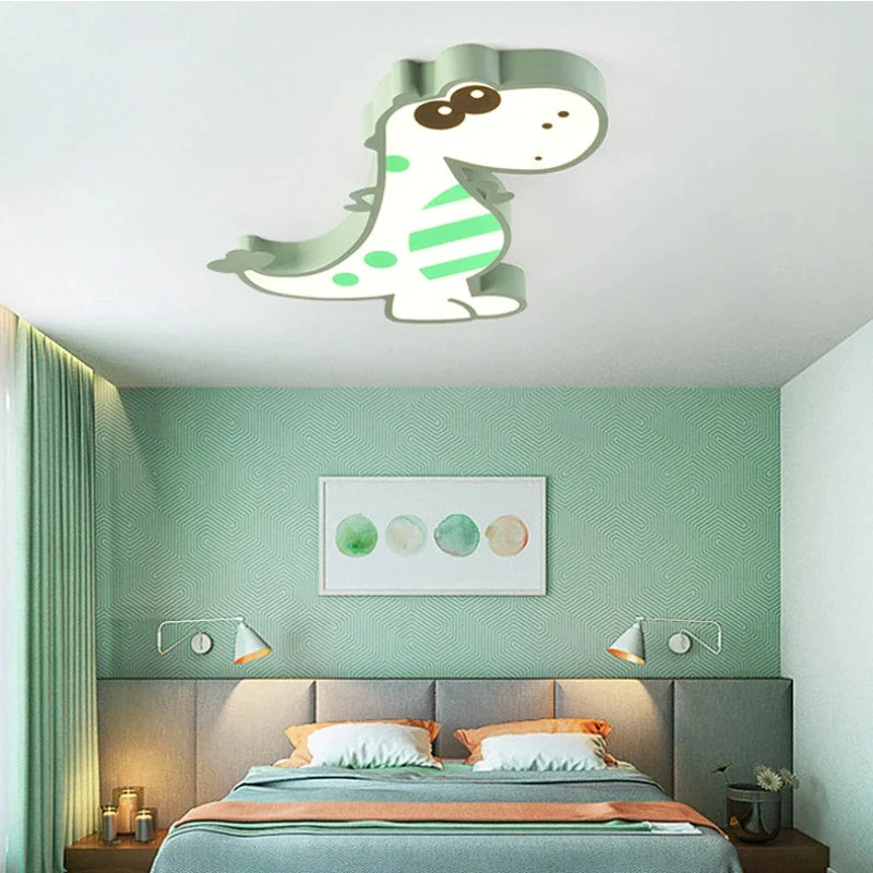 Afralia™ Dinosaur LED Ceiling Lamp for Kids Room, Warm & Romantic Bedroom Light