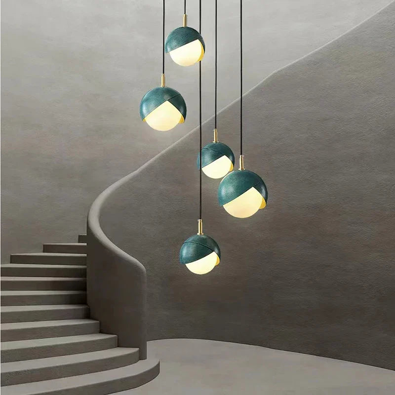 Afralia™ Blue Copper Chandelier Pendant Light for Kitchen Island & Restaurant