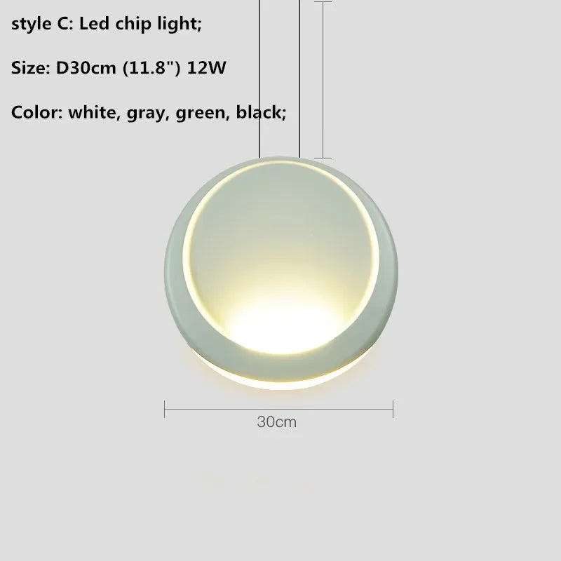 Afralia™ Nordic Bar Modern LED Pendant Light Resin Lustre Dining Room Hanging Lamp