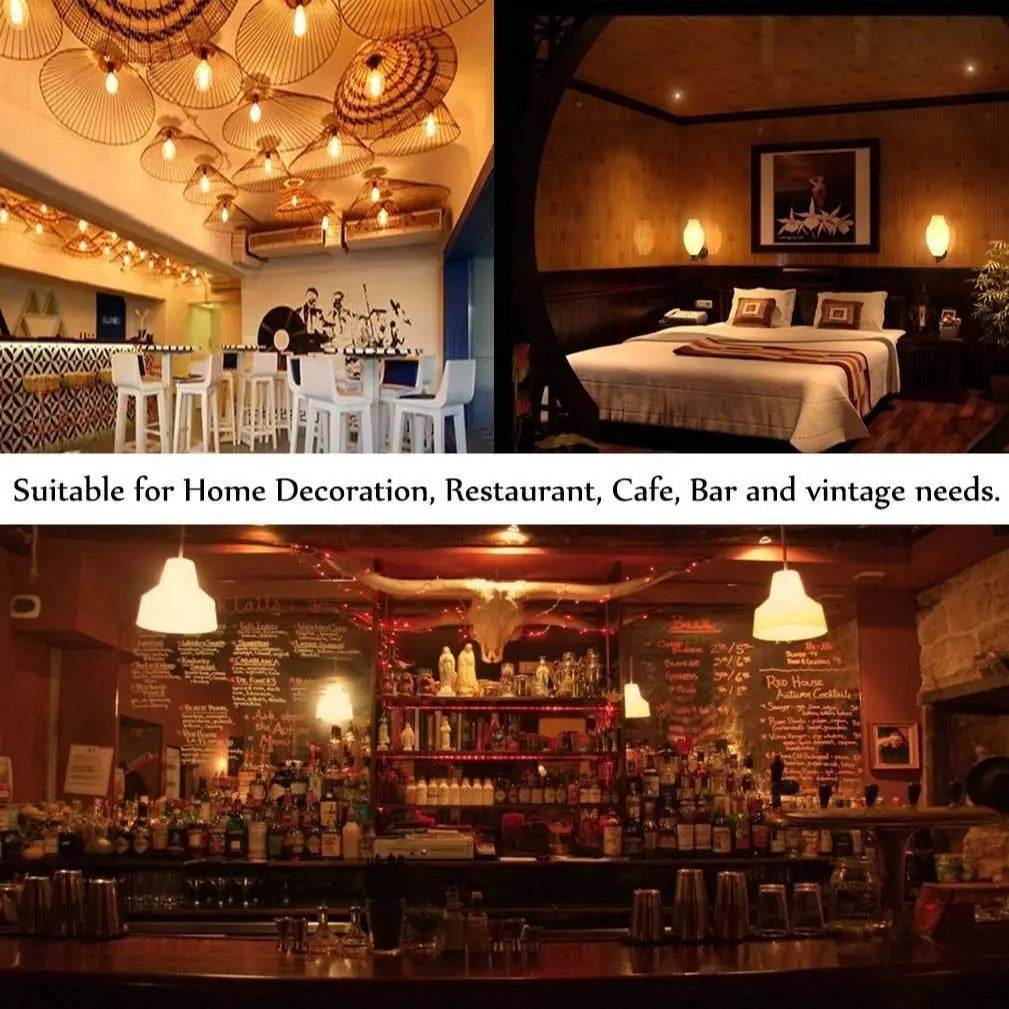 Afralia™ Amber Glass Vintage LED Bulb G40 1W E27 Base Warm White 2200K