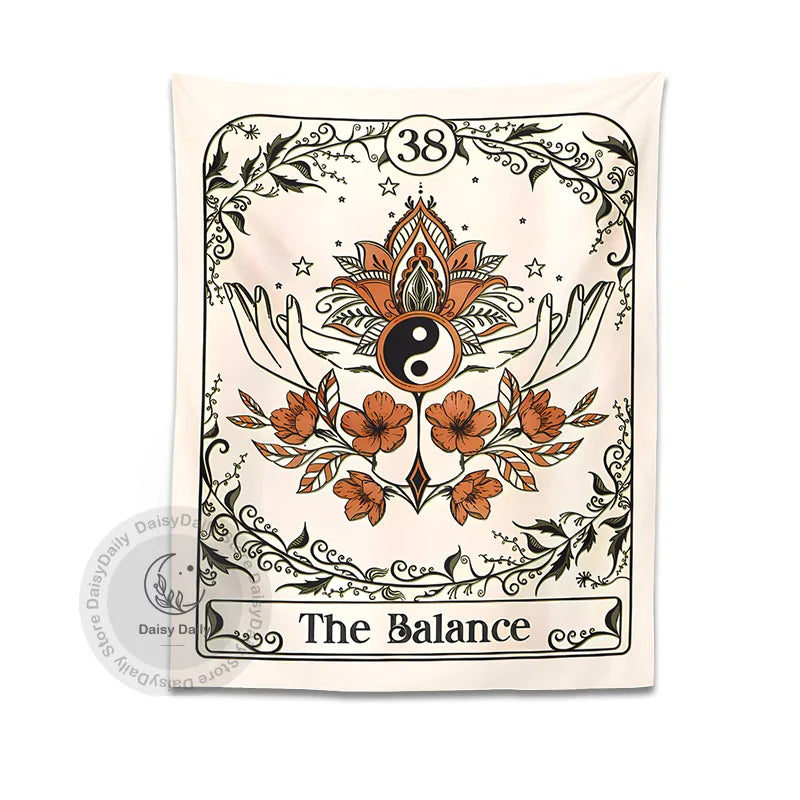 Afralia™ Balance Tarot Tapestry Wall Hanging - Mystical Bohemian Sun Moon Decor