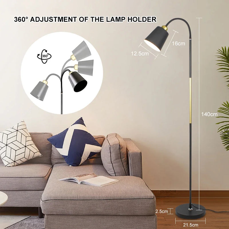 Afralia™ Nordic Floor Lamp - Creative Metal LED Standing Light for Living Room, Office, and Bedroom