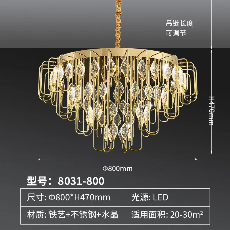 Afralia™ Crystal Luxury Pendant Light for Living Room and Bedroom