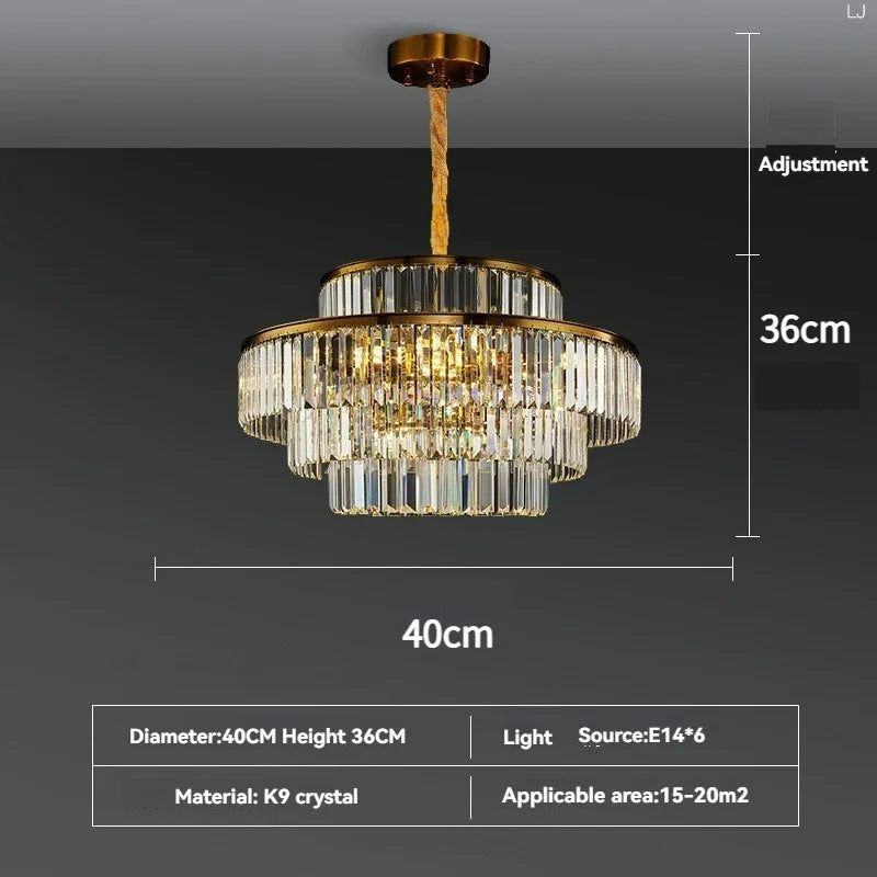 Afralia™ Round Crystal Chandelier for Living Room, Bedroom, Kitchen Island & Villa Décor