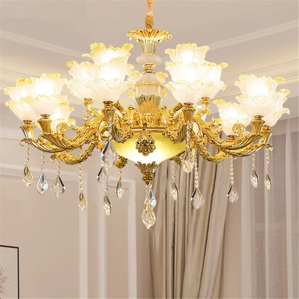 Afralia™ Elegant Crystal Chandelier Living Room Bedroom Lighting
