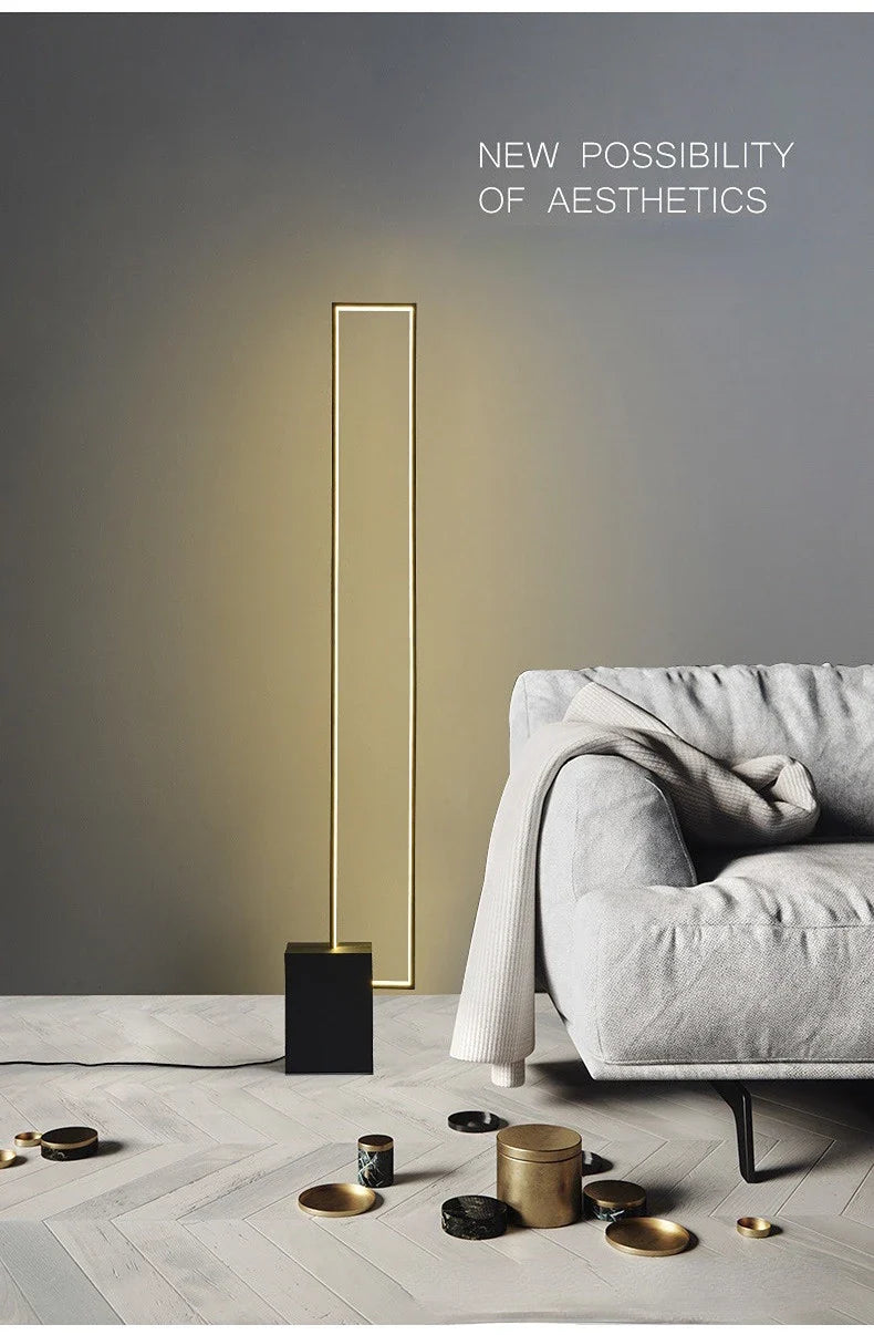 Afralia™ Nordic Geometric LED Floor Lamp - Modern Dimmable Stand Light for Living Room