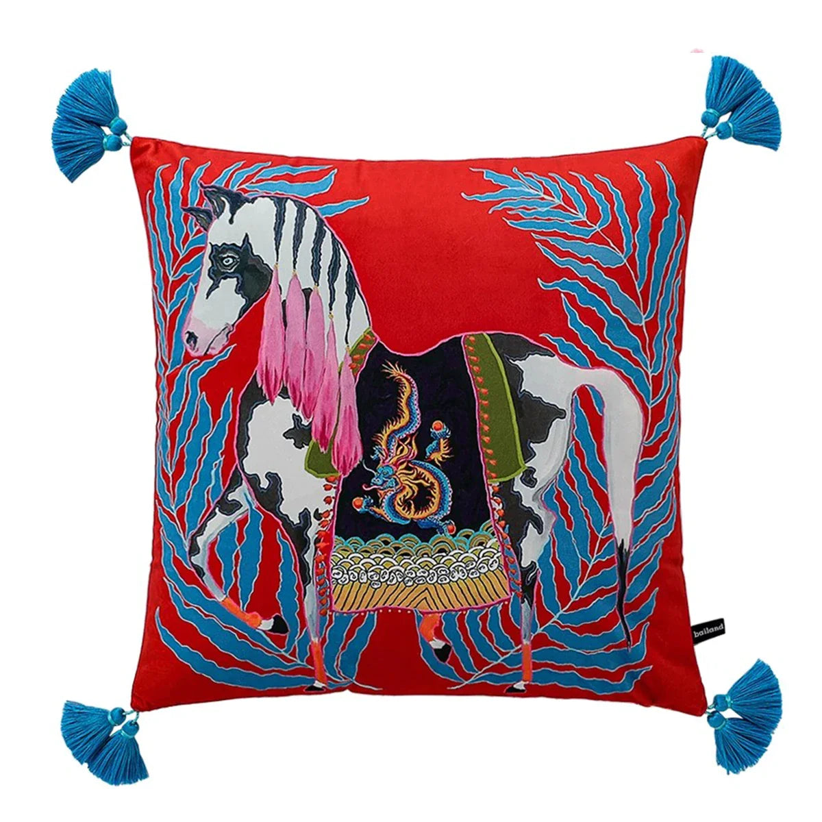 Afralia™ Mystical Zebra Decorative Cushion Cover Luxury Throw Pillowcase Bordeaux