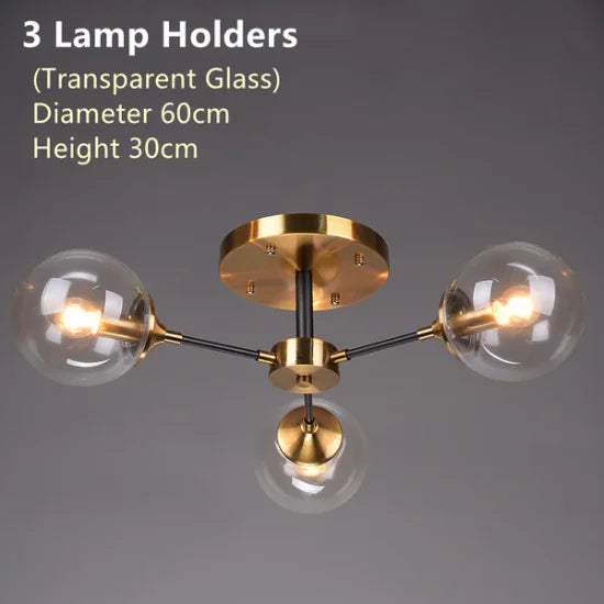 Afralia™ Glass Ball Chandeliers: Scandinavian LED Ceiling Lamps for Living Room & Bedroom