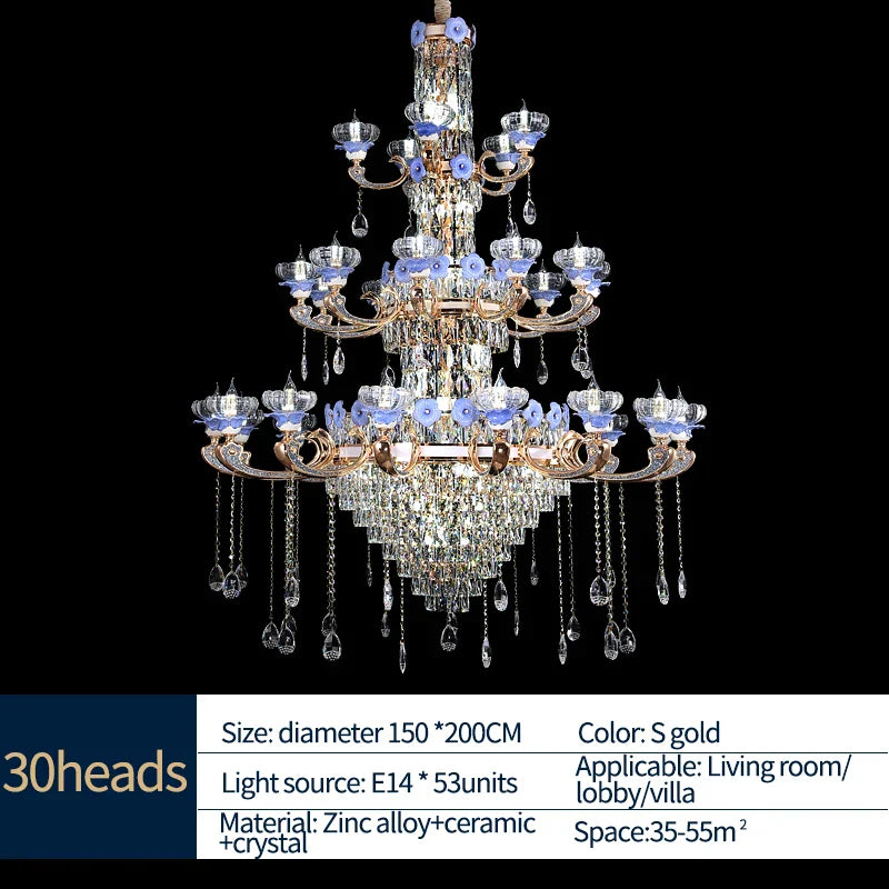Afralia™ Crystal Candle Chandelier: Elegant Lighting for Villa, Apartment & Staircase