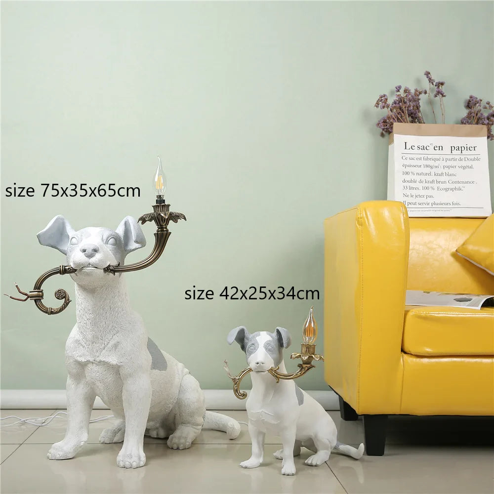 Afralia™ Resin Puppy Table Lamp: Modern Creative Home Decor Bedroom Living Room Gift