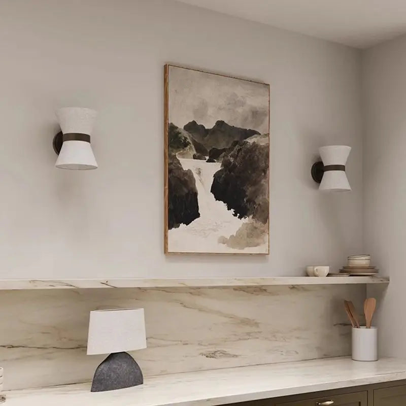Afralia™ Wabi-sabi Cloth Wall Lamp Simple Japanese Style Living Room Bedroom Light