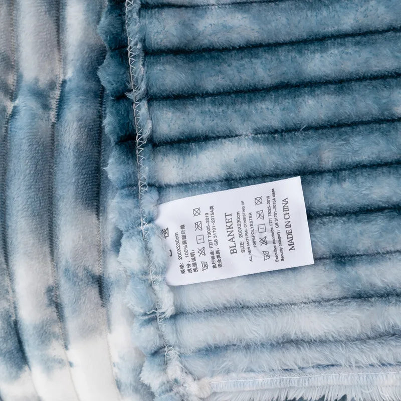 Afralia™ Striped Faux Rabbit Plush Multi Functional Blanket for All Seasons