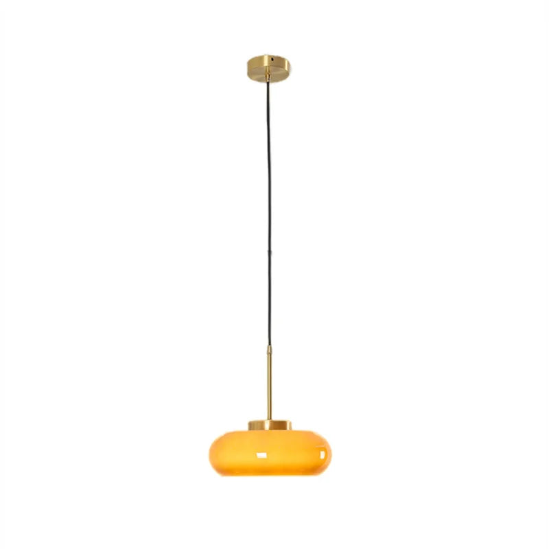 Afralia™ Medieval Brass Glass Pendant Lamp - Nordic Bauhaus Island Fixture
