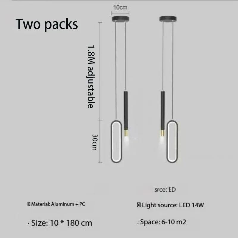 Afralia™ Modern LED Minimalist Chandelier: Nordic Bedroom Pendant Light for Stylish Home Decor