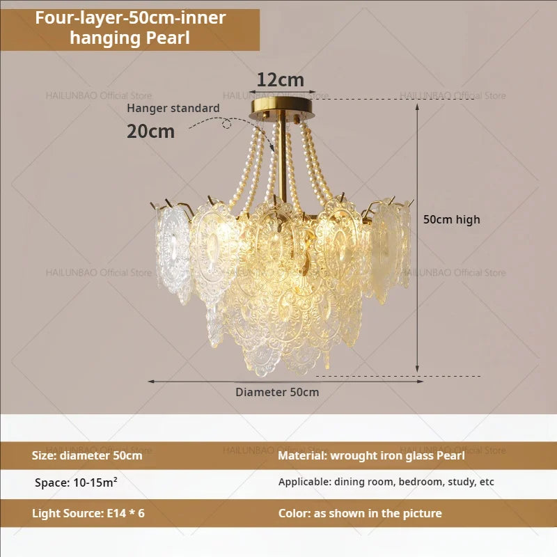 Afralia™ Cream Crystal Chandelier: French Light Luxury for Living Room, Bedroom, Dining Room