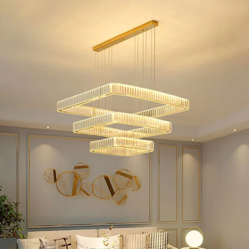 Afralia™ Crystal Chandelier: Luxury Living Room & Bedroom Pendant Light