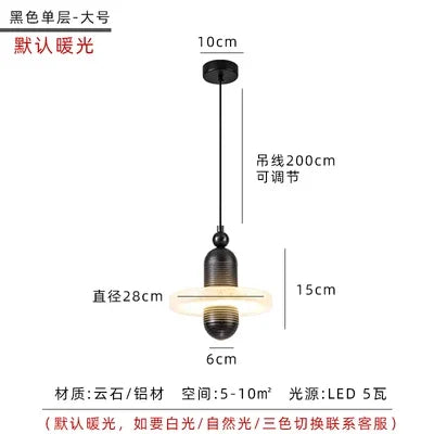 Afralia™ Nordic Marble Single Head Chandelier Luxury Lamps for Modern Restaurant & Bar