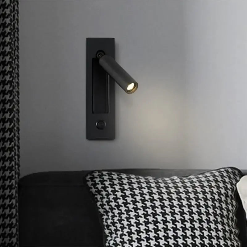 Afralia™ Square Gold & Black Bedroom Wall Light for Reading, Living Room Background