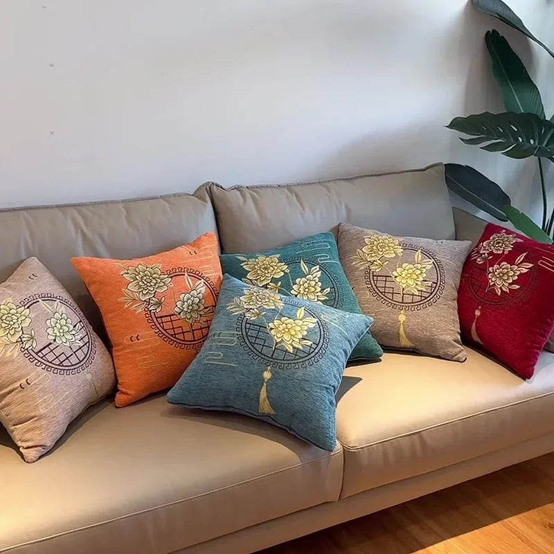 Afralia™ Floral Print Cushion - Detachable Pillow Core, Sofa Decor, Neck Support, Gift