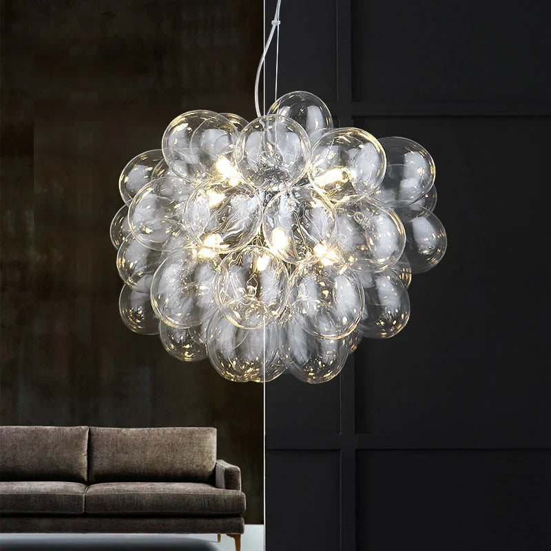 Afralia™ Glass Ball Chandelier: Modern Color Pendant Light for Living Room Decor