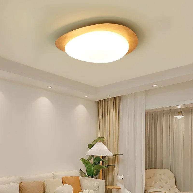 Afralia™ Nordic Wooden LED Ceiling Light for Home Decor