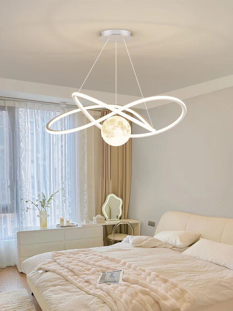 Afralia™ Minimalist Linear LED Ring Chandelier for Home Decor and Lighting