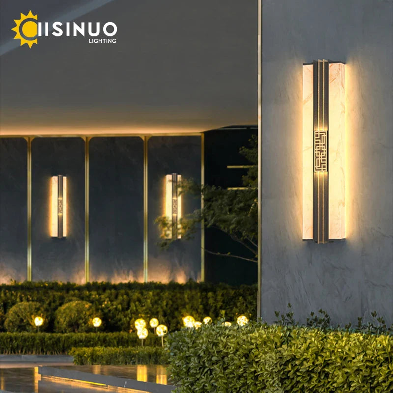 Afralia™ Marble Outdoor Wall Lights: Waterproof IP65 Sconces for Balcony, Courtyard, Street Lighting