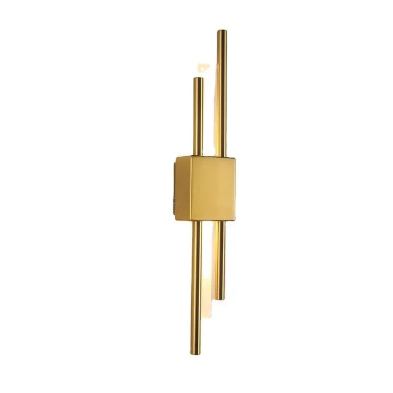 Afralia™ Gold Tube Wall Sconce Iron Acrylic Modern Bedroom Living Room Lamps