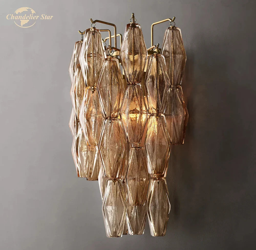 Afralia™ Chiara Glass LED Wall Sconce Light Fixture